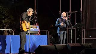 Michael Stipe and Jason Isbell at HarrisWalz rally Schenley Plaza Pittsburgh PA 1042024 [upl. by Sunderland]