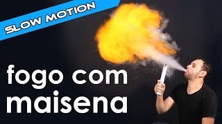 Cuspir fogo com maisena em câmera lenta série slow motion [upl. by Eenaffit]