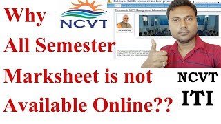 Why NCVT ITI all semester marksheet not available online Hindi [upl. by Zerimar]