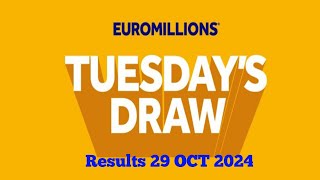 Euromillions Draw Live results 29 October 2024  euromillions live tonight [upl. by Anai]