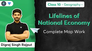 CBSE Class 10 Lifelines of National Economy  Complete Map Work  Term 2  Digraj Singh Rajput [upl. by Rigdon]