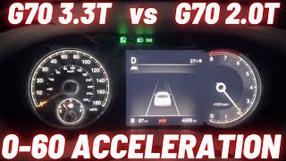 2023 Genesis G70 33T vs 2023 Genesis G70 20T 060 MPH Acceleration Sport Mode [upl. by Devinna74]