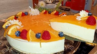 طورطة بكريمة البرتقال 🍊وكلاصاج البرتقال quot bavarois à lorangequot بافاروا البرتقال [upl. by Noreen]