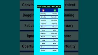 Misspelled words learnenglish vocabulary beginnersenglish missspelledwords shorts [upl. by Jay]