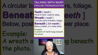 Careful English Pronunciation Teeth Wreath Beneath englishpractice improveyourenglish esl [upl. by Afira]