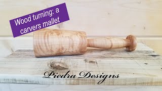 Wood turning a carvers mallet [upl. by Dabbs]