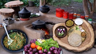 Baingan Bharta  Ringan No Oro  Village Traditional Baingan Bhata Recipe [upl. by Arrakat]