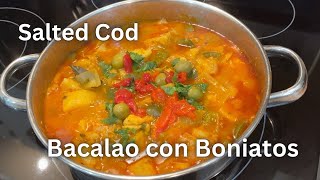 Bacalao con Boniato Salted Cod Caribbean style [upl. by Lisbeth]