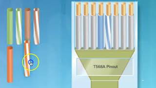 Correctly aligning the wire colors to build a TIA or EIA 568A cable pinout [upl. by Dnomal]