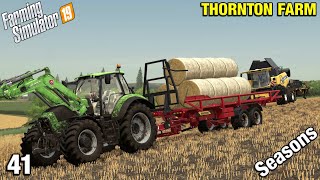 MORE STRAW FOR THE COWS Thornton Farm Timelapse  FS19 Ep 41 [upl. by Ydarg]