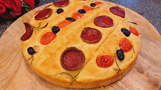 Focaccia alta Ricetta semplice e veloce Buonissima e morbidissima 👍🙂 [upl. by Cam]