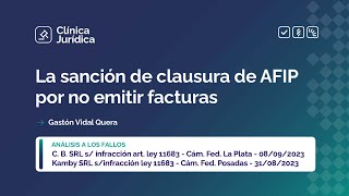 La sanción de clausura de AFIP por no emitir facturas [upl. by Aneehc]