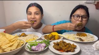 Buff curry chicken palow papad mukbang [upl. by Muiram]