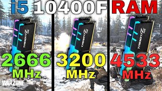 Intel i5 10400F 2666 mhz vs 3200 mhz vs 4533 mhz 🤔RAM speed benchmark comparison [upl. by Methuselah]