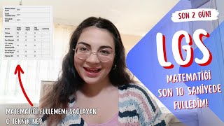 LGS Matematiği Son 10 Saniyede Nasıl Fulledim Bu Tekniği KESİN Kullan  lgs lgs2024 [upl. by Elleyoj]