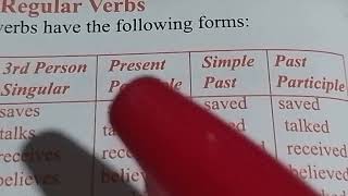 FORMS OF REGULAR VERBS ON TABLE DISPLAYED IN ENGLISH [upl. by Avra]