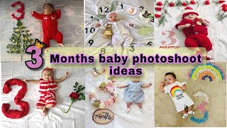 Latest 3 month baby photoshoot ideas at home । diy baby photoshoot ideas । monthly baby photoshoot [upl. by Anaig]