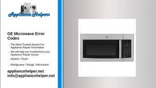 GE Microwave Error Codes [upl. by Leban]