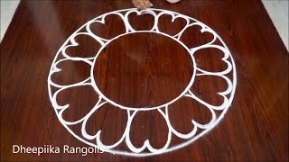 Very easy big New Year 2024 kolam Rangoli Design  Sankranthi muggulu art newyear rangoli [upl. by Boucher]