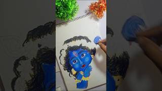 How to make krishna painting drawing shorts art [upl. by Ahsihat]