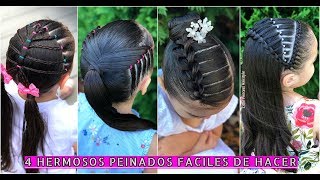 4 HERMOSOS PEINADOS RAPIDOS Y FACILES DE HACER 20184 QUICK amp EASY HAIRSTYLES 2018 [upl. by Adyol]