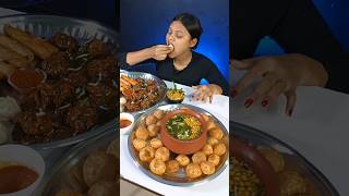 Spicy Matka Golgappa Challenge  Momos  Panipuri  Manchurian  Indian Street Food Mukbang shorts [upl. by Anyr]