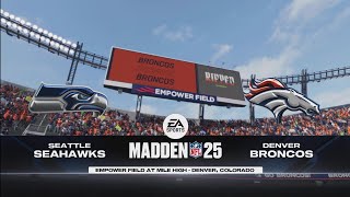 Madden NFL 25  Seattle Seahawks vs Denver Broncos  Empower Field at Mile High  Gameplay PS5 [upl. by Yahsal]