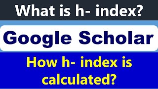 h  Index What is h Index How To Calculate h index [upl. by Tini76]