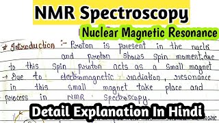 Nmr spectroscopy  nuclear magnetic resonance spectroscopy  basic introduction mechanism msc note [upl. by Elgna]