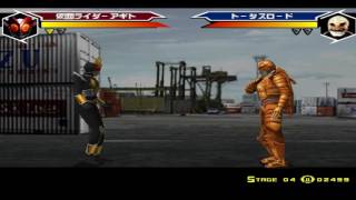 Kamen Rider Agito PS1 ePSXe v205  1P Battle Mode As Agito Burning Form [upl. by Ebeohp]