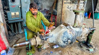 12 Wheeled Heavy Duty Truck Axle Curved  Curved Axle Tube Straightening Process By Pressing [upl. by Adlei898]