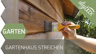 Gartenhaus neu streichen Grundieren und lasieren [upl. by Neelav]