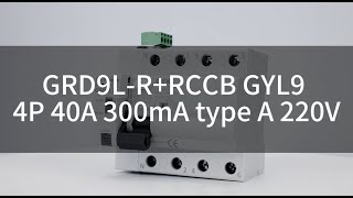 GRD9LRGYL9 4P 40A 300mA type A 220V RCCB automatic recloser [upl. by Ahsyekat]