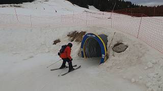 WHAT HAPPENS NEXT Fun LOurs Des Pres slope  MEGEVE ski resort  Feb 2024 [upl. by Faxen]