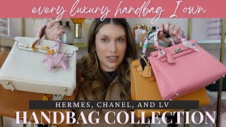 My Entire Handbag Collection Chanel Hermes and LV Getting down to 20 bags [upl. by Maddock]