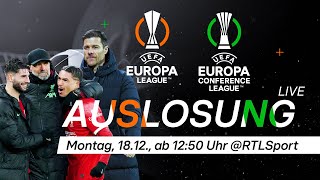 LIVE 🔴 Auslosung der KOPhase der UEFA Europa League amp UEFA Europa Conference League  RTL Sport [upl. by Wolliw]