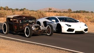 Rat Rod vs Lamborghini Aventador Roadkill Episode 5 [upl. by Akcirret]