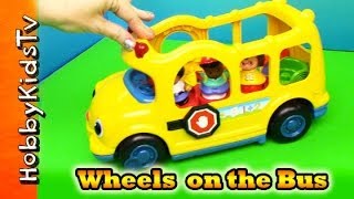 Wheels on the Bus Song Toy Review by HobbyKidsTV [upl. by Selmner277]