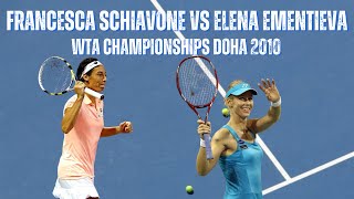 FRANCESCA SCHIAVONE VS ELENA DEMENTIEVA  2010 WTA SONY ERICSSON CHAMPIONSHIPS ROUND ROBIN [upl. by Iblehs]