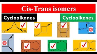 Lec3  Cis trans in cycloalkanes and cycloalkenes  Geometric isomers  Configurational isomers [upl. by Deach]