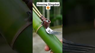 Bamboo Slingshot vs Steel Ball  DIY Slingshot shorts [upl. by Enelyt]