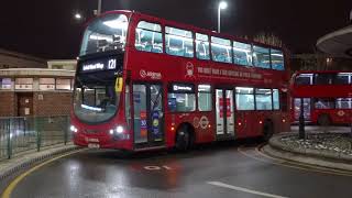 Buses after dark at Turnpike Lane station February 2021 [upl. by Nicolina301]