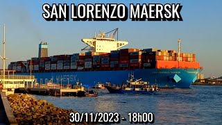 SAN LORENZO MAERSK saindo de Santos 30112023 [upl. by Tse]