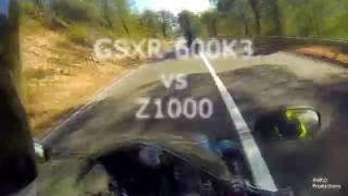 raw gsxr 600 k3 vs z1000 2012 [upl. by Kennie]