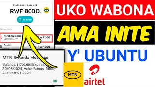 UKO WABONA AMAINITE YUBUNTU  UHABWA 1000RWF KURI BALANCE AKOKANYA [upl. by Annoik]