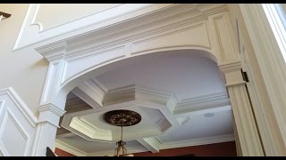 Dining Room and Main Foyer Home Trim Work by Carpentry Masters [upl. by Llewxam]