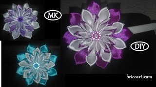 DIYHow toKanzashiRibbon flower tutorielFlor de cintaMKканзаши bricoartkam [upl. by Otho269]