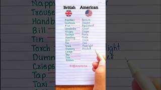 British vs American Words 📖🔥 english grammar education learning [upl. by Weibel]