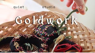 Goldwork Decorations  Quiet Studio Vlog 19 [upl. by Armillda]