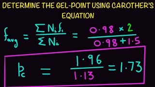 Problem How to determine gel point using Carother’s equation [upl. by Feeley]